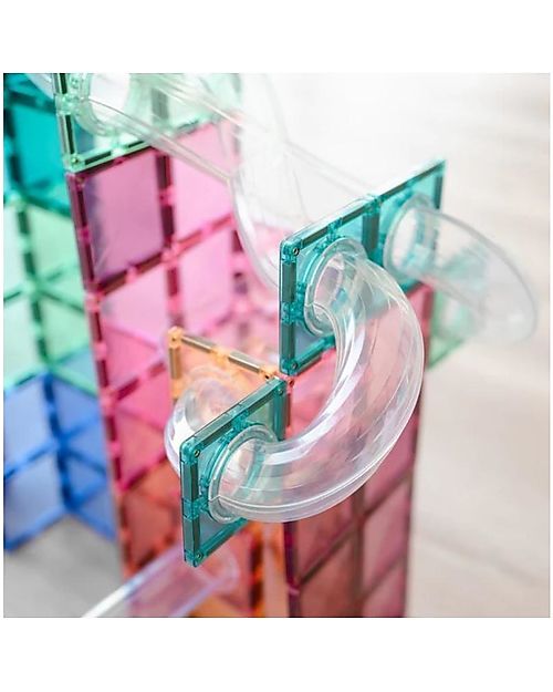 Connetix 80 Pezzi - Pacco Pista Palline - Pastello - 100% Plastica ABS Atossica - Apprendimento STEM! Giochi Magnetici