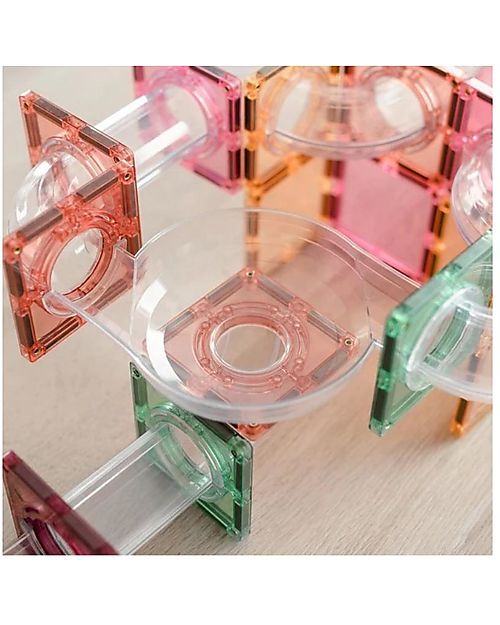 Connetix 80 Pezzi - Pacco Pista Palline - Pastello - 100% Plastica ABS Atossica - Apprendimento STEM! Giochi Magnetici