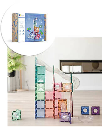 Connetix 80 Pezzi - Pacco Pista Palline - Pastello - 100% Plastica ABS Atossica - Apprendimento STEM! Giochi Magnetici