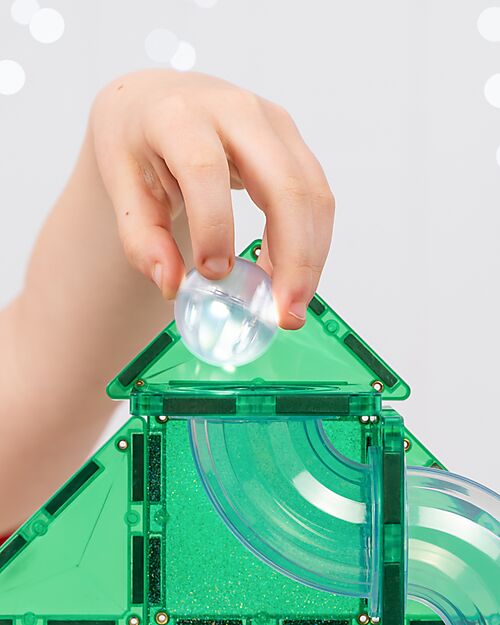 Connetix Albero di Natale - Pista Palline per Tessere Magnetiche - 71 Pezzi - Apprendimento STEM! Giochi Magnetici