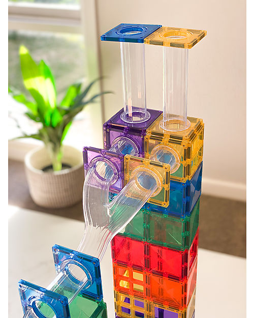 Connetix Pista Palline Espansione per Tessere Magnetiche - 92 Pezzi - Arcobaleno - Apprendimento STEM! Giochi Magnetici