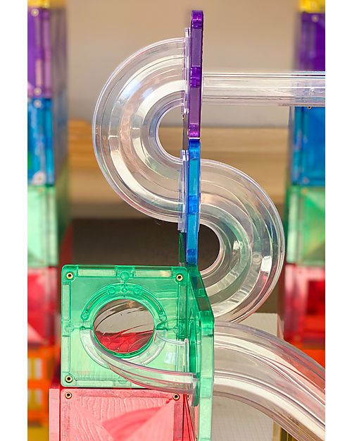 Connetix Pista Palline Espansione per Tessere Magnetiche - 92 Pezzi - Arcobaleno - Apprendimento STEM! Giochi Magnetici