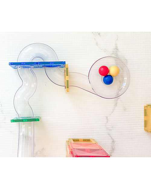 Connetix Pista Palline Espansione per Tessere Magnetiche - 92 Pezzi - Arcobaleno - Apprendimento STEM! Giochi Magnetici