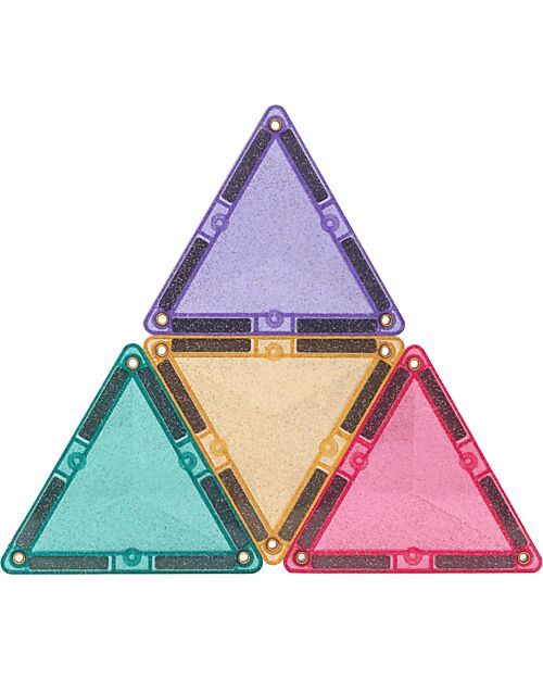 Connetix Set Castello Glitter - 48 Pezzi - 100% Plastica ABS Atossica - Apprendimento STEM! Giochi Magnetici