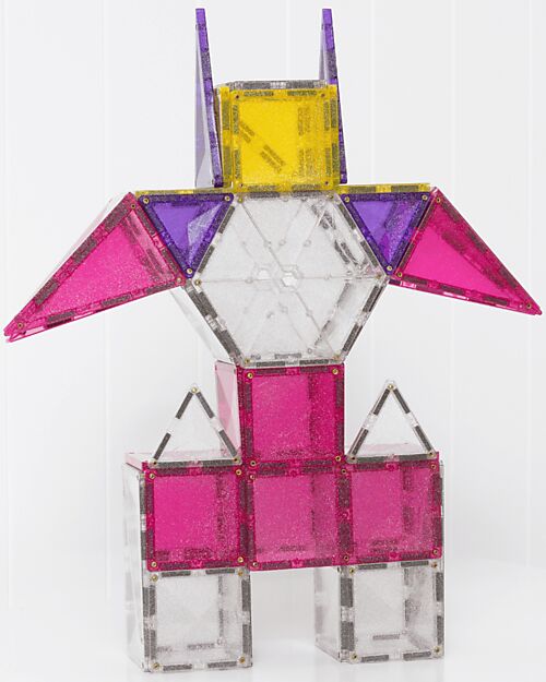 Connetix Set Unicorno Glitter - 56 Pezzi - 100% Plastica ABS Atossica - Apprendimento STEM! Giochi Magnetici