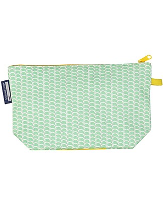 Coq en Pâte Beauty Case/ Astuccio Cavalluccio Marino - Verde Mela - 100 % Cotone Bio Astucci