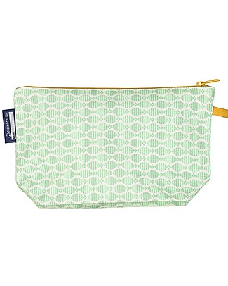 Coq en Pâte Beauty Case/ Astuccio Giaguaro - Verde Chiaro - 100 % Cotone Bio Astucci per la Scuola