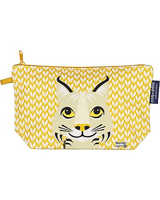 Coq en Pâte Beauty Case/ Astuccio Lince - Giallo - 100 % Cotone Bio Astucci per la Scuola