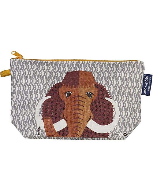 Coq en Pâte Beauty Case/ Astuccio Mammut - Grigio Chiaro - 100 % Cotone Bio Astucci per la Scuola