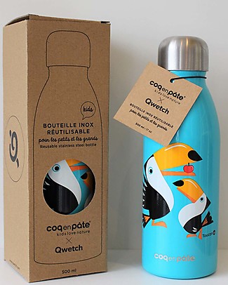 Coq en Pâte Cappellino Azzurro + Bottiglia in Acciaio Realizzata in Collaborazione con Qwetch Borracce Metallo