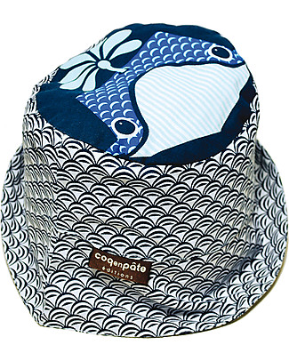 Coq en Pâte Cappellino Stampa Balena, Blu - 100% Cotone Bio Cappelli_