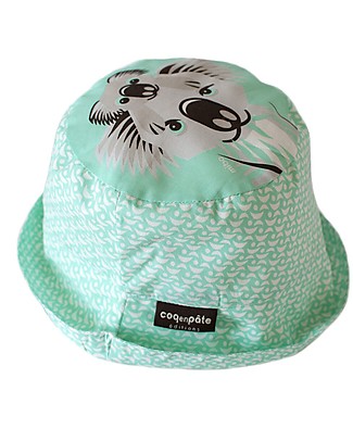 Coq en Pâte Cappellino Stampa Koala, Verde Acqua - 100% Cotone Bio Cappelli Estivi