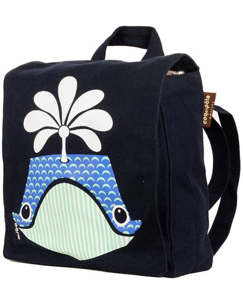 Coq en Pâte Cartella Zaino - Balena - 100% Cotone Bio (23x23x7.5 cm) Zaini Asilo