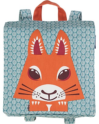 Coq en Pâte Cartella Zaino - Scoiattolo - 100% Cotone Bio (23x23x7.5 cm) Zaini Asilo