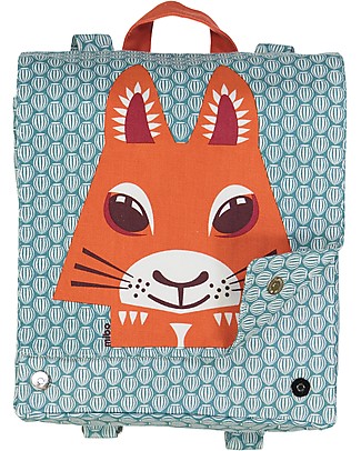 Coq en Pâte Cartella Zaino - Scoiattolo - 100% Cotone Bio (23x23x7.5 cm) Zaini Asilo