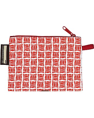 Coq en Pâte Portamonete Gazzella, Rosso - 100% Cotone Bio Certificato! (10 x 13 cm) Portamonete
