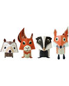 Coq en Pâte Set di 4 Animali di carta da costruire - Forest Family - 100% Carta Riciclata! Kit Fai Da Te