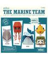 Coq en Pâte Set di 5 Animali di Carta da Costruire - The Marine Team - 100% Carta Riciclata Kit Fai Da Te