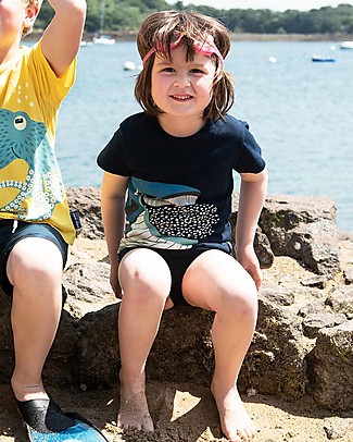 Coq en Pâte T-Shirt Balena, Blu - 100% Cotone Bio T-shirt