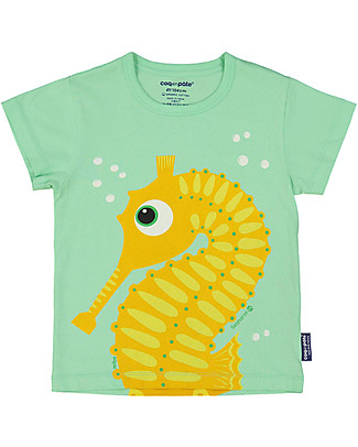 Coq en Pâte T-Shirt Cavalluccio Marino, Verde Mela - 100% Cotone Bio T-Shirt e Canotte