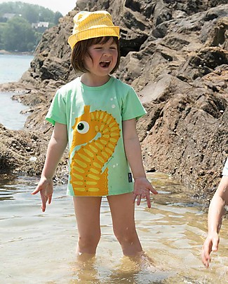 Coq en Pâte T-Shirt Cavalluccio Marino, Verde Mela - 100% Cotone Bio T-Shirt e Canotte