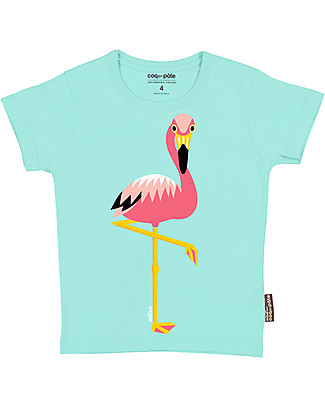 Coq en Pâte T-Shirt Fenicottero Rosa, Azzurro - 100% Cotone Bio T-Shirt e Canotte