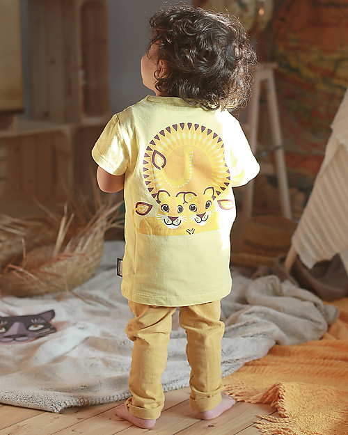 Coq en Pâte T-Shirt Leone - Giallo - 100% Cotone Bio T-shirt