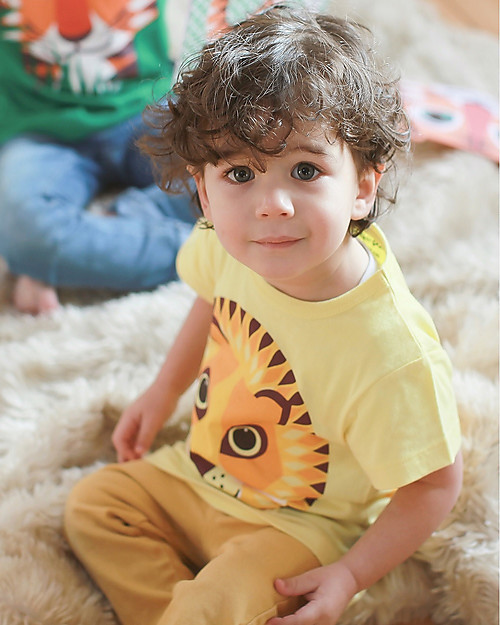 Coq en Pâte T-Shirt Leone - Giallo - 100% Cotone Bio T-shirt