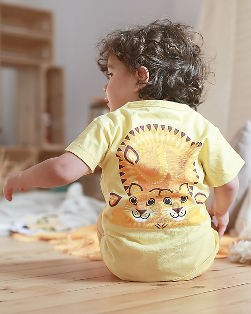 Coq en Pâte T-Shirt Leone - Giallo - 100% Cotone Bio T-shirt