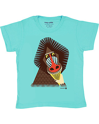 Coq en Pâte T-Shirt Mandrillo, Azzurro - 100% Cotone Bio T-Shirt e Canotte