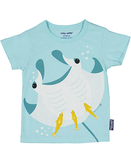 Coq en Pâte T-Shirt Manta, Azzurro - 100% Cotone Bio T-shirt