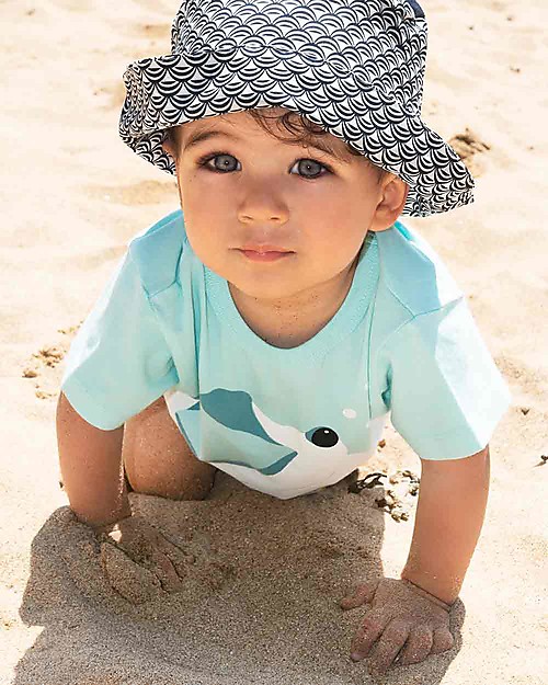 Coq en Pâte T-Shirt Manta, Azzurro - 100% Cotone Bio T-shirt