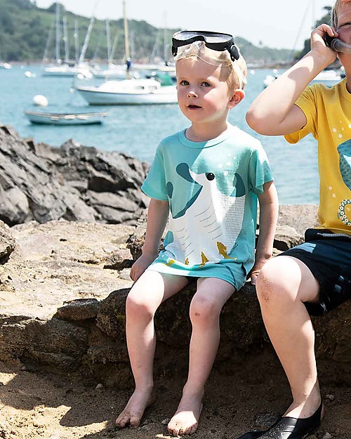 Coq en Pâte T-Shirt Manta, Azzurro - 100% Cotone Bio T-shirt