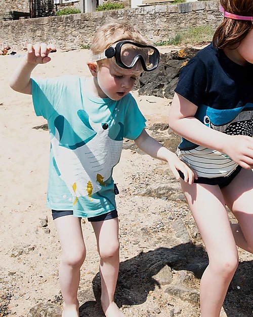 Coq en Pâte T-Shirt Manta, Azzurro - 100% Cotone Bio T-shirt