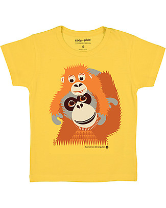 Coq en Pâte T-Shirt Orangotango, Giallo - 100% Cotone Bio T-shirt