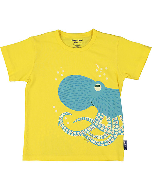 Coq en Pâte T-Shirt Polpo, Giallo - 100% Cotone Bio T-shirt