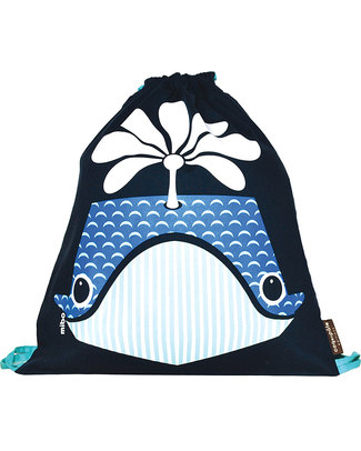 Coq en Pâte Zainetto Morbido Balena - 100% Cotone Bio perfetto per l'asilo! (37 x 33 cm) Zainetti