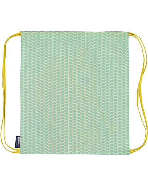 Coq en Pâte Zainetto Morbido Cavalluccio Marino, Verde Mela - 100% Cotone Bio - Perfetto per l'asilo! (37 x 33 cm) Zaini Asilo