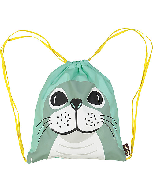 Coq en Pâte Zainetto Morbido Foca, Verde Acqua - 100% Cotone Bio - Perfetto per l'asilo! (37 x 33 cm) Zaini Asilo