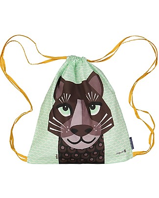 Coq en Pâte Zainetto Morbido Giaguaro - Verde Chiaro - 100% Cotone Bio - Perfetto per l'asilo! (37 x 33 cm) Zaini Asilo