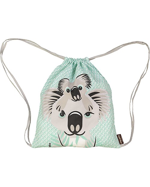 Coq en Pâte Zainetto Morbido Koala, Verde Acqua - 100% Cotone Bio - Perfetto per l'asilo! (37 x 33 cm) Zaini Asilo