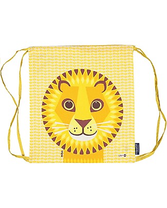 Coq en Pâte Zainetto Morbido Leone - Giallo - 100% Cotone Bio - Perfetto per l'asilo! (37 x 33 cm) Zaini Asilo