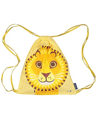 Coq en Pâte Zainetto Morbido Leone - Giallo - 100% Cotone Bio - Perfetto per l'asilo! (37 x 33 cm) Zaini Asilo