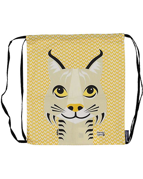 Coq en Pâte Zainetto Morbido Lince - Giallo - 100% Cotone Bio - Perfetto per l'asilo! (37 x 33 cm) Zaini Asilo