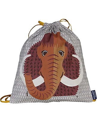 Coq en Pâte Zainetto Morbido Mammut - Grigio Chiaro - 100% Cotone Bio - Perfetto per l'asilo! (37 x 33 cm) Zainetti