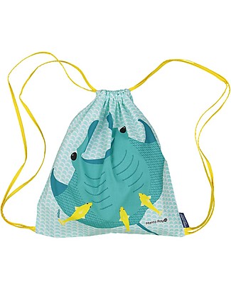 Coq en Pâte Zainetto Morbido Manta, Azzurro - 100% Cotone Bio - Perfetto per l'asilo! (37 x 33 cm) Zaini Asilo