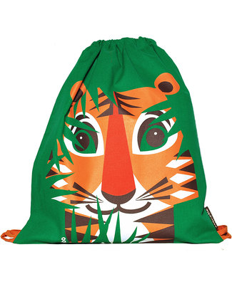 Coq en Pâte Zainetto Morbido Tigre - 100% Cotone Bio - Perfetto per l'asilo! (37 x 33 cm) Zaini Asilo