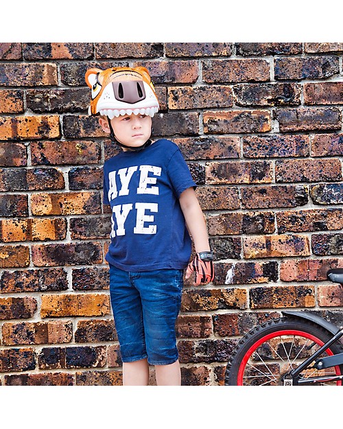 Crazy Safety Casco Bicicletta Bambino, Tigre Arancione - Colorato, Leggero e Indistruttibile! Caschi Bici