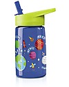 Crocodile Creek Borraccia per Bambini in Tritan 500 ml, Spazio - Riciclabile e sicura! Borracce non Termiche
