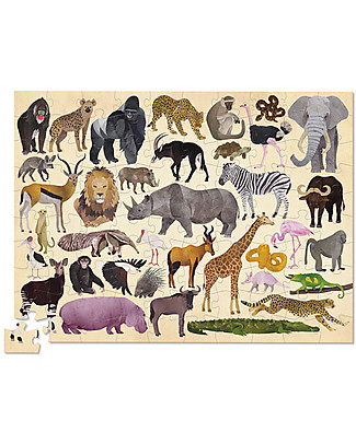 Crocodile Creek Puzzle 100 Pezzi in Tubo con 36 Meravigliosi Animali Selvaggi! Puzzle